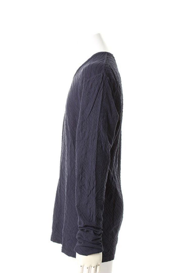 画像3: 【 50%OFF セール15,400円→7,700円】 OURET オーレット WAVE JAQUARD BIG U NECK LONG SLEEVE{-AEA} (3)