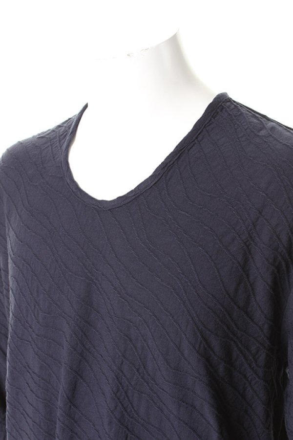 画像4: 【 50%OFF セール15,400円→7,700円】 OURET オーレット WAVE JAQUARD BIG U NECK LONG SLEEVE{-AEA} (4)