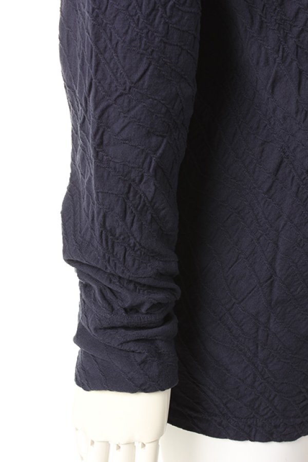 画像5: 【 50%OFF セール15,400円→7,700円】 OURET オーレット WAVE JAQUARD BIG U NECK LONG SLEEVE{-AEA} (5)