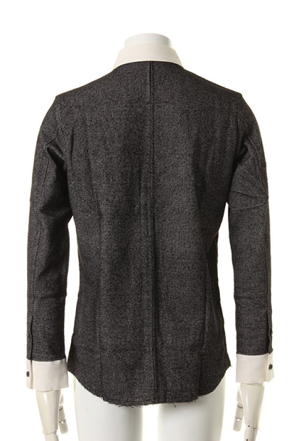 画像2: 【 50%OFF セール28,600円→14,300円】 OURET オーレット SILK COTTON DOBBY STRETCH CRELIC SHIRT{OR161-0551-92UB-AFS} (2)