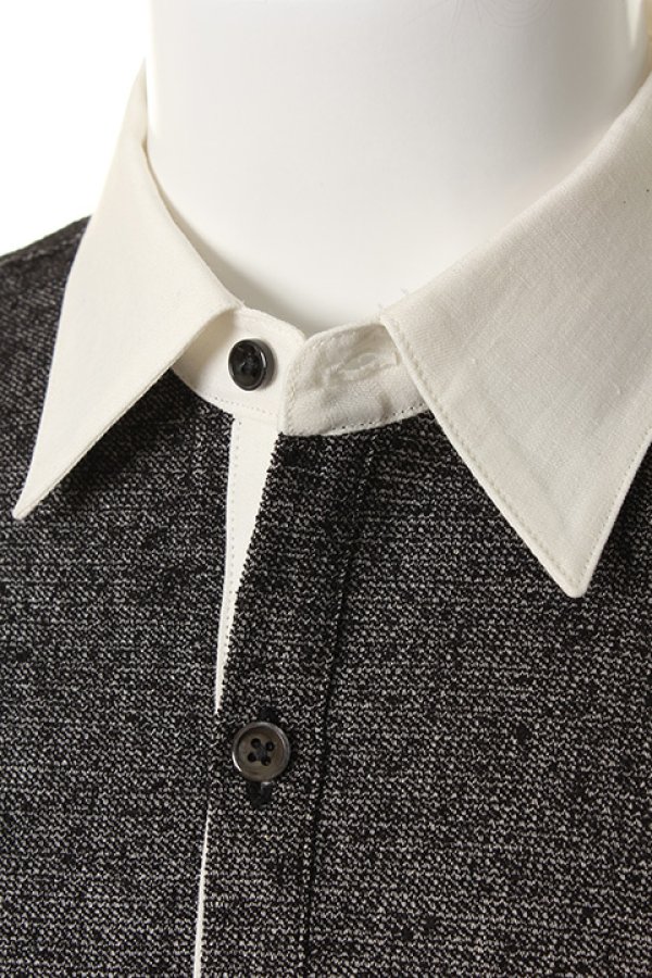 画像4: 【 50%OFF セール28,600円→14,300円】 OURET オーレット SILK COTTON DOBBY STRETCH CRELIC SHIRT{OR161-0551-92UB-AFS} (4)