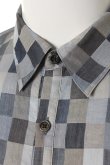 画像4: OURET オーレット 80/1 COTTON MOSAIC CHECK REGULAR COLLAR SHIRT{OR161-1352-45UB-AFS} (4)