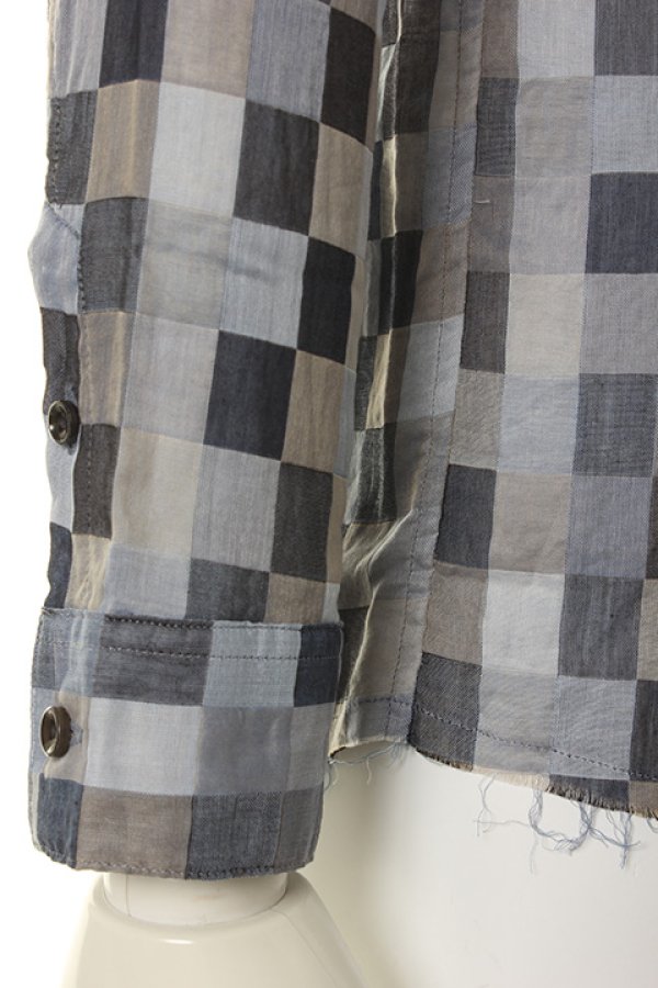 画像5: 【 50%OFF セール26,400円→13,200円】 OURET オーレット 80/1 COTTON MOSAIC CHECK REGULAR COLLAR SHIRT{OR161-1352-45UB-AFS} (5)