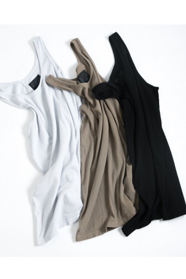 画像3: 【 50%OFF セール13,200円→6,600円】 OURET オーレット 強撚テレコ ロングタンクトップ{-AHS} (3)