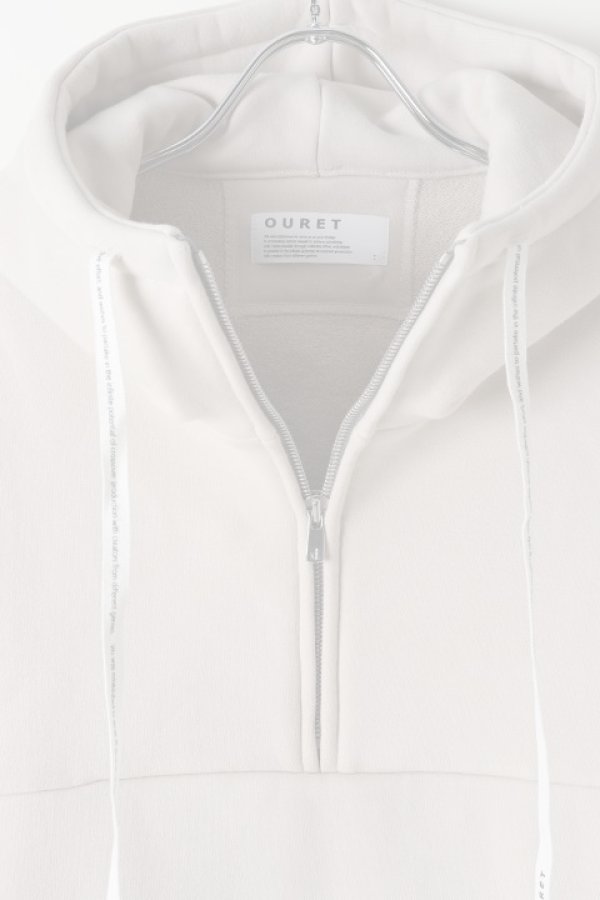 画像3:  {SOLD} OURET オーレット ハイパーストレッチ裏毛ハーフZIPフーディL/S{-BJA} (3)