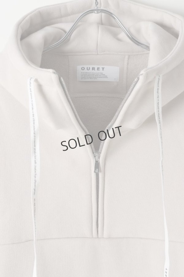 画像3: {SOLD}OURET オーレット ハイパーストレッチ裏毛ハーフZIPフーディL/S{-BJA} (3)