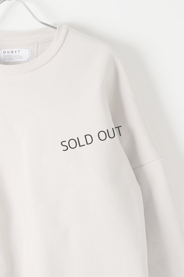 画像4: {SOLD}OURET オーレット ハイパーストレッチ裏毛クルーネックドルマンプルオーバー{-BJA} (4)