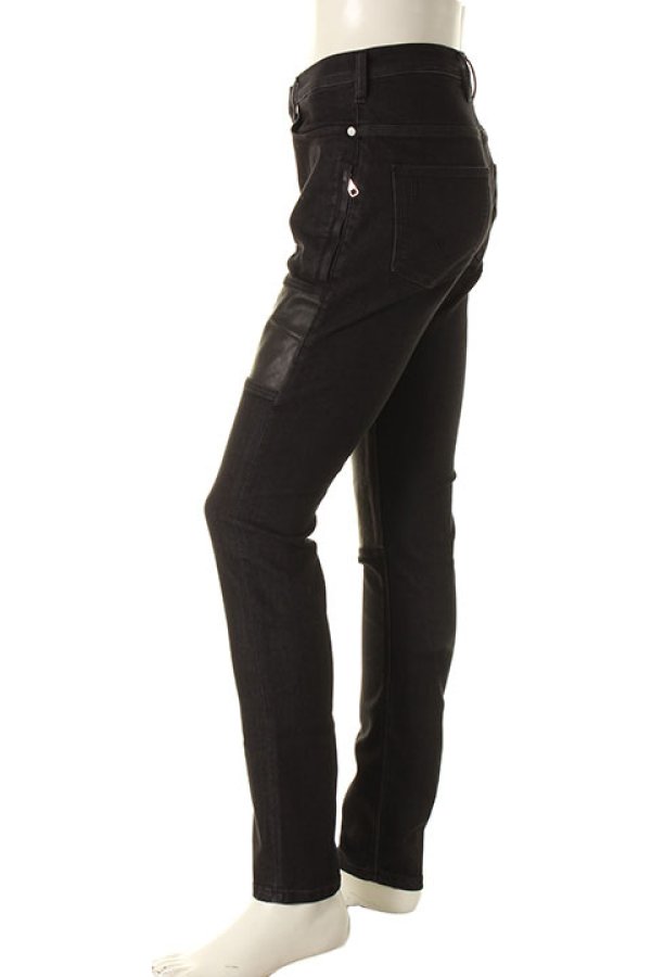 画像3: 【 40%OFF セール75,900円→45,540円】 Neil Barrett ニールバレット LEATHER PATSHED SUPER SKINNY LEG JEAN{BDE162C/PBDE162C-E804T-01-AGS} (3)
