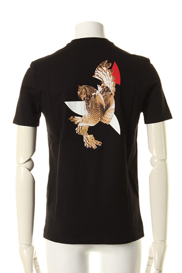 画像2: 【 40%OFF セール40,700円→24,420円】 Neil Barrett ニールバレット MIRRORED MODERNIST OWL T-SHIRT{PBJT182S-E519S-01-AGS} (2)