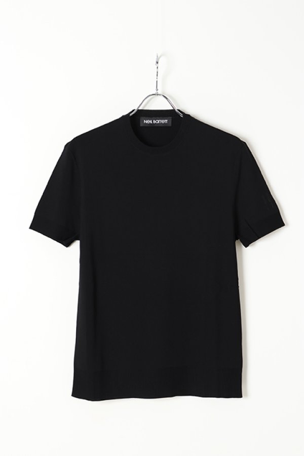 画像1: Neil Barrett ニールバレット TRAVEL TECNO KNIT T-SHIRT 16GG{PBMA1063E-N610-01-BJS} (1)