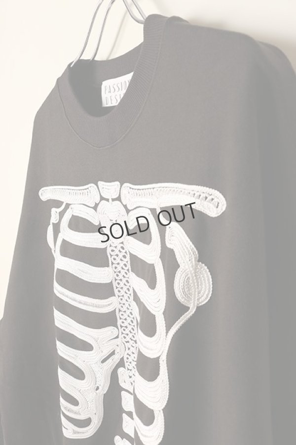 画像4: {SOLD}el conductorH コンダクター CORD EMBROIDERED CREW NECK SWEAT 'BONES{-BCA} (4)