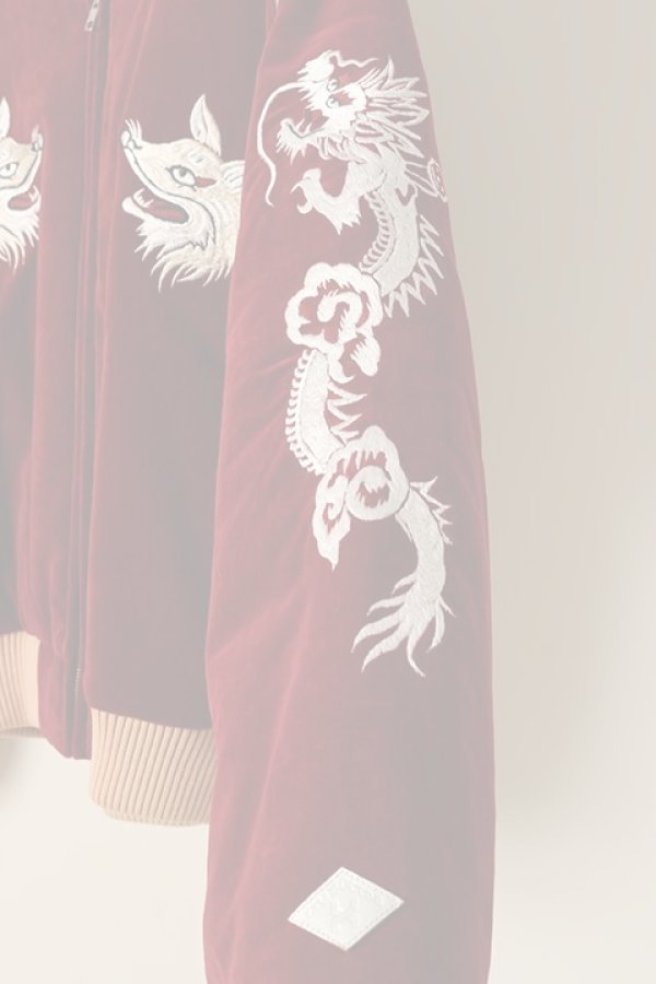 画像4:   el conductorH コンダクター VELVETEEN FOX EMBROIDERED SOURVENIR JKT{-BCA} (4)