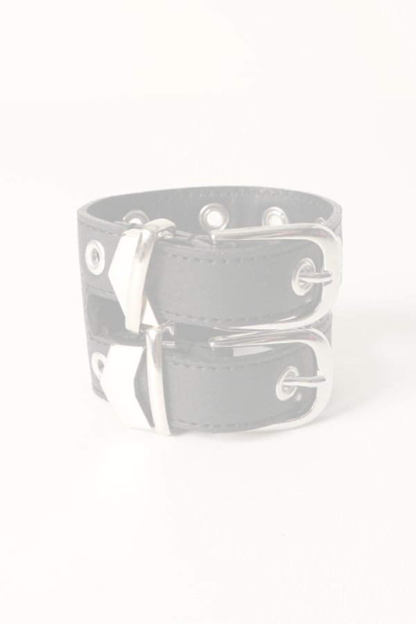 画像2:   el conductorH コンダクター DOUBLE BUCKLE LEATHER BRACELET{-BCS} (2)