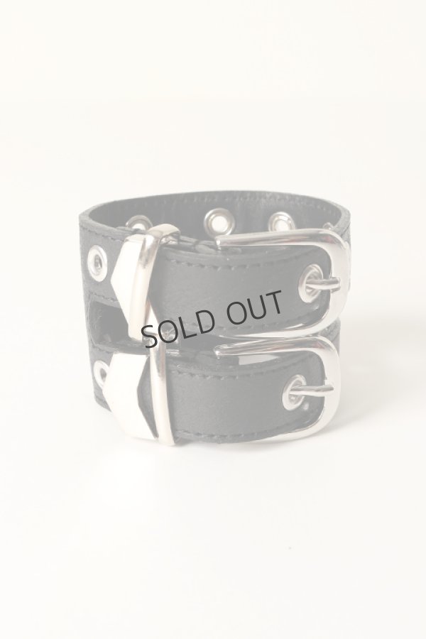 画像2: {SOLD}el conductorH コンダクター DOUBLE BUCKLE LEATHER BRACELET{-BCS} (2)