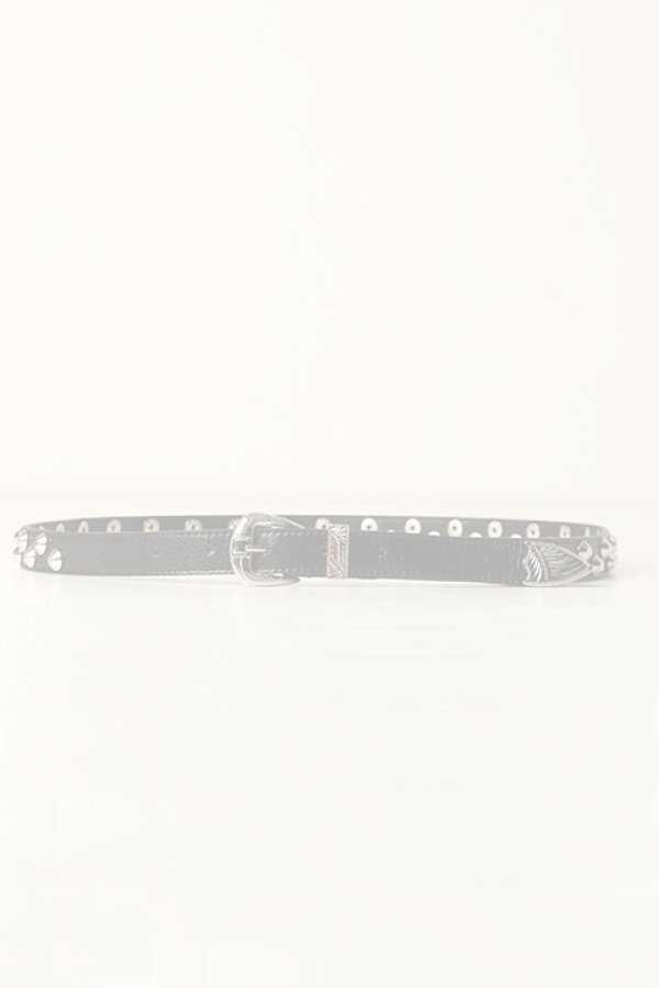 画像1:   el conductorH コンダクター LEATHER TRAPEZOID STUDS BELT{-BDA} (1)