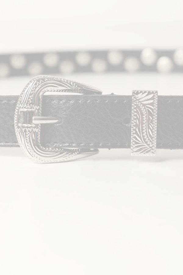 画像2:   el conductorH コンダクター LEATHER TRAPEZOID STUDS BELT{-BDA} (2)