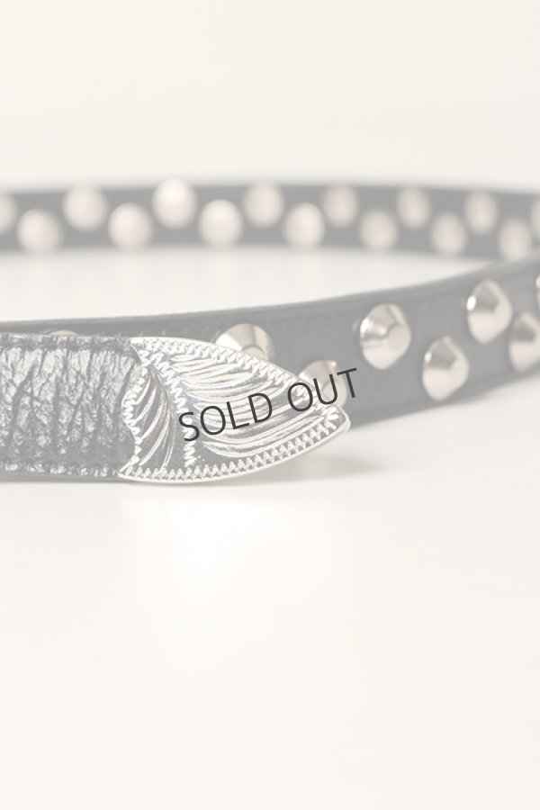 画像3: {SOLD}el conductorH コンダクター LEATHER TRAPEZOID STUDS BELT{-BDA} (3)