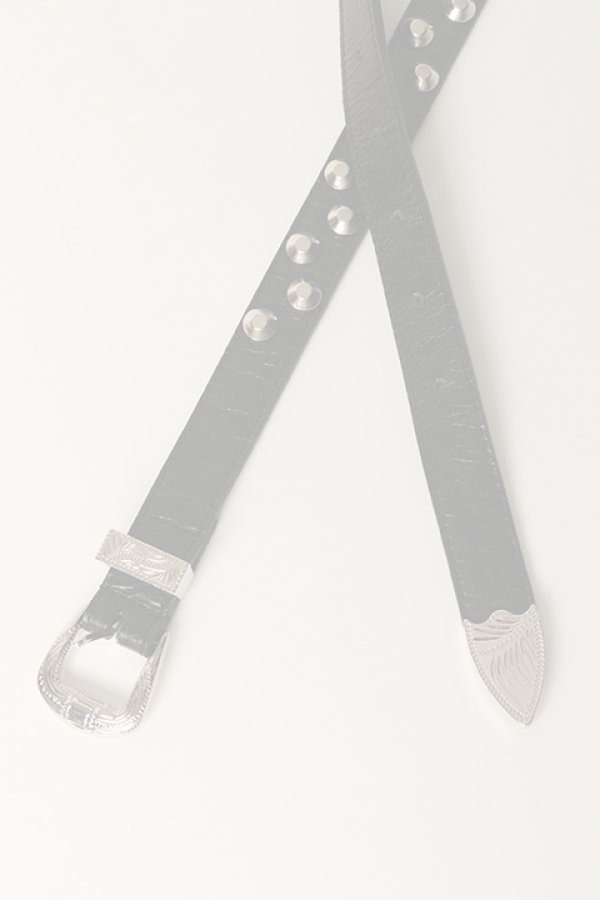 画像5:   el conductorH コンダクター LEATHER TRAPEZOID STUDS BELT{-BDA} (5)