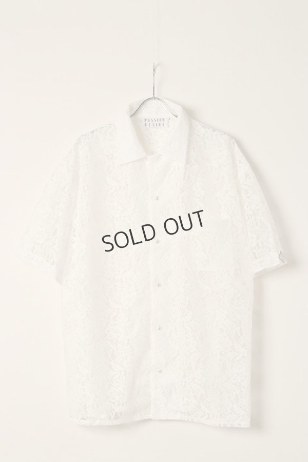 画像1: {SOLD}el conductorH コンダクター FLOWER LACE OPEN COLLAR SHORT SLEEVE SHIRT{-BDA} (1)