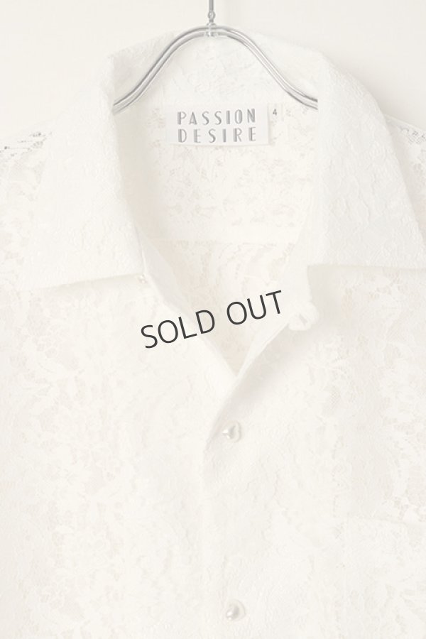 画像2: {SOLD}el conductorH コンダクター FLOWER LACE OPEN COLLAR SHORT SLEEVE SHIRT{-BDA} (2)