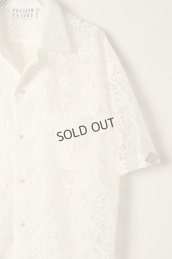 画像3: {SOLD}el conductorH コンダクター FLOWER LACE OPEN COLLAR SHORT SLEEVE SHIRT{-BDA} (3)