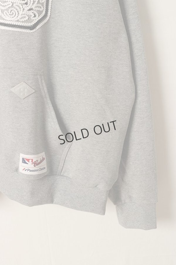 画像4: {SOLD}el conductorH コンダクター CORD EMBROIDERED COTTON HOODED SWEATER TEAM{-BDS} (4)