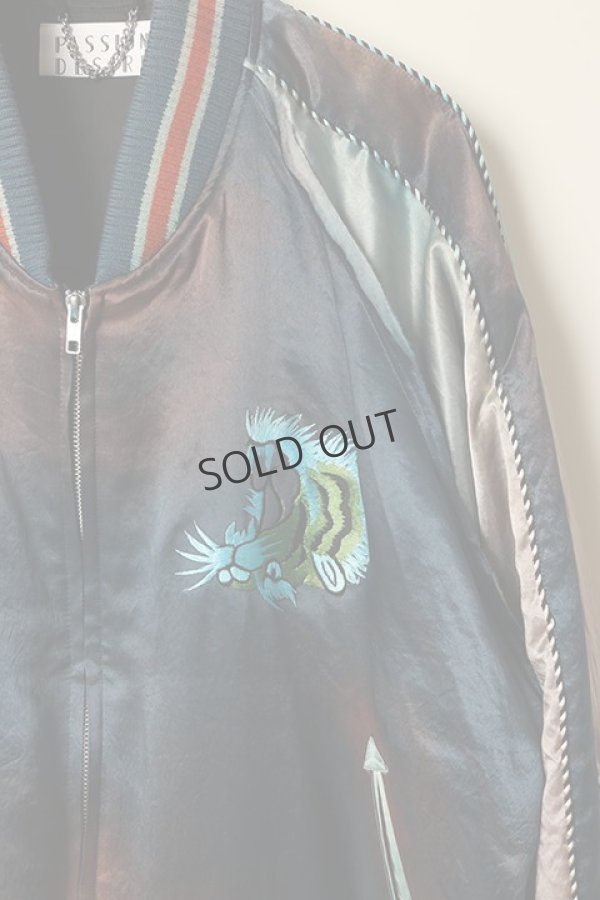 画像3: {SOLD}el conductorH コンダクター UPSIDE DOWN TIGER EMBROIDERED AGED SOURVENIR JKT{-BDS} (3)