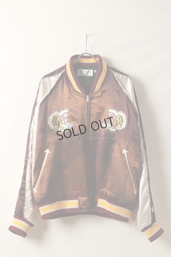 画像1: {SOLD}el conductorH コンダクター UPSIDE DOWN TIGER EMBROIDERED AGED SOURVENIR JKT{-BDS} (1)