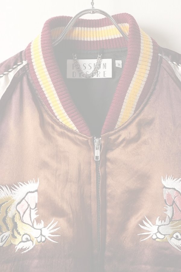 画像2:   el conductorH コンダクター UPSIDE DOWN TIGER EMBROIDERED AGED SOURVENIR JKT{-BDS} (2)