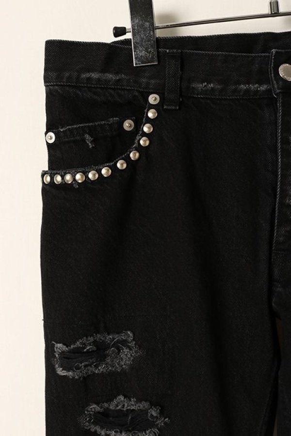 画像2: 【 30%OFF セール86,900円→60,830円】 el conductorH コンダクター HARDCORE DESTROYED FLARE JEAN TROUSERS{-BDS} (2)