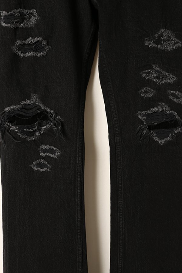 画像4: 【 30%OFF セール86,900円→60,830円】 el conductorH コンダクター HARDCORE DESTROYED FLARE JEAN TROUSERS{-BDS} (4)