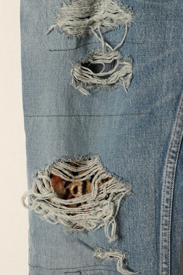 画像4: 【 30%OFF セール86,900円→60,830円】 el conductorH コンダクター HARDCORE DESTROYED FLARE JEAN TROUSERS{-BDS} (4)