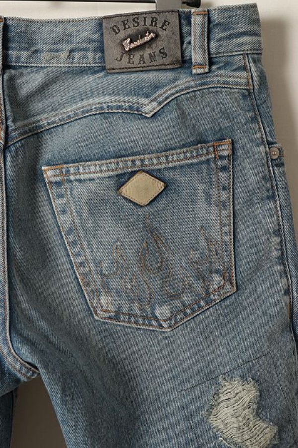 画像5: 【 30%OFF セール86,900円→60,830円】 el conductorH コンダクター HARDCORE DESTROYED FLARE JEAN TROUSERS{-BDS} (5)