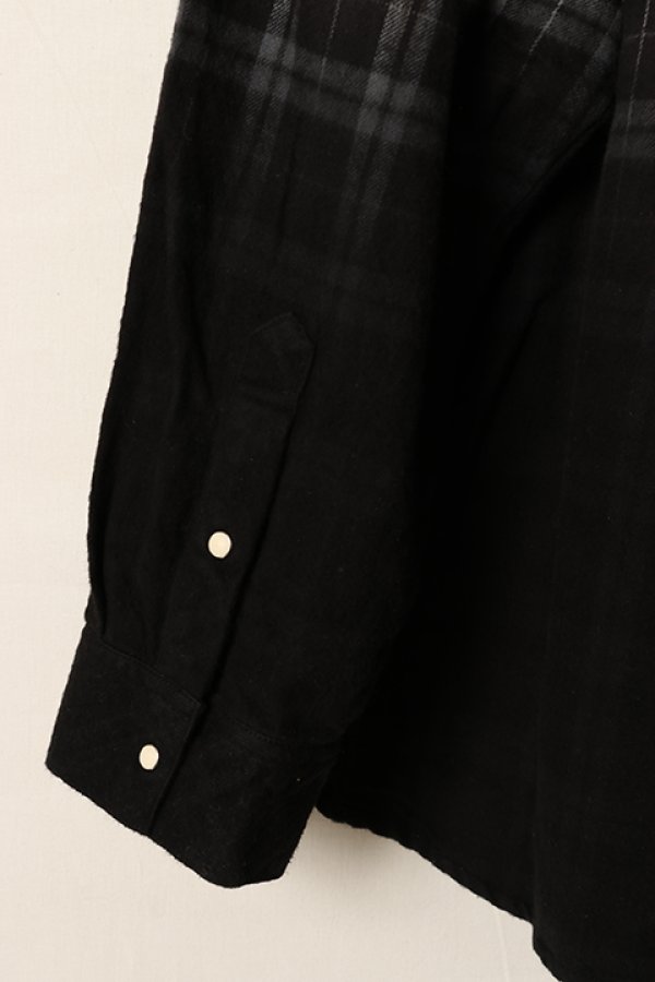 画像5: 【 30%OFF セール53,680円→37,576円】 el conductorH コンダクター HALF DYED CHECK FLANNEL COWBOY SHIRT{-BDS} (5)