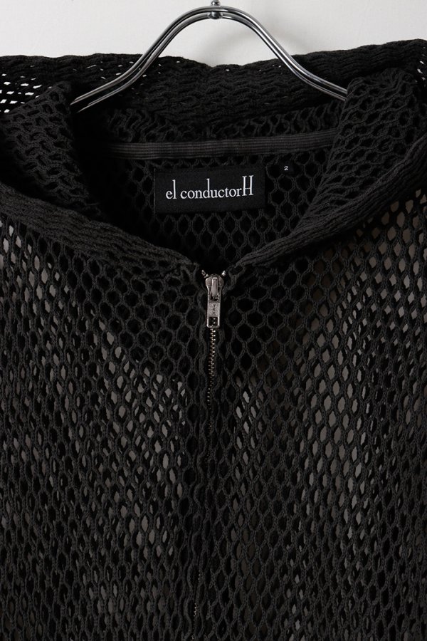 画像2: el conductorH コンダクター COTTON MESH FULL ZIPHOODIE{-BFA} (2)
