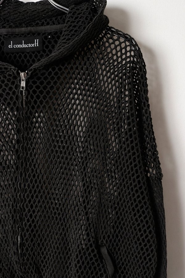 画像3: el conductorH コンダクター COTTON MESH FULL ZIPHOODIE{-BFA} (3)