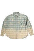 画像1: COTTON FLANNEL CHECK BLEACH SHIRT{-BFS} (1)