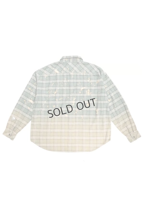画像2: COTTON FLANNEL CHECK BLEACH SHIRT{-BFS} (2)