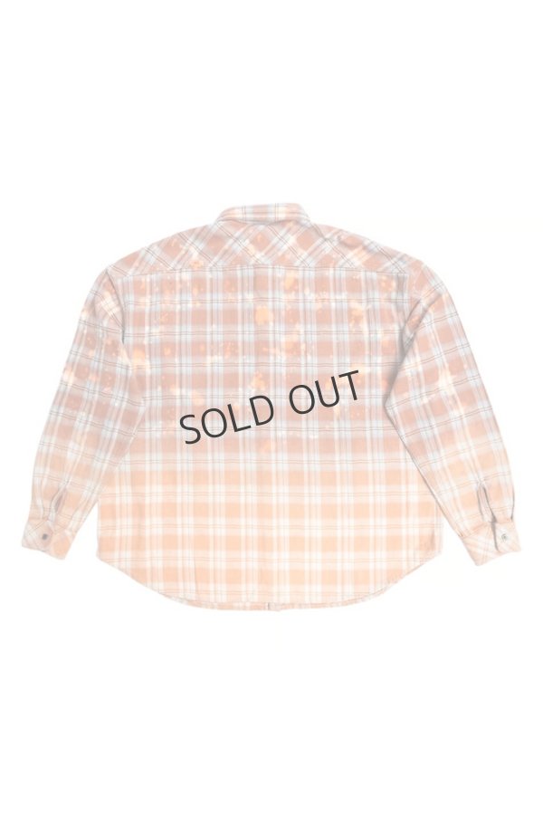 画像2: COTTON FLANNEL CHECK BLEACH SHIRT{-BFS} (2)