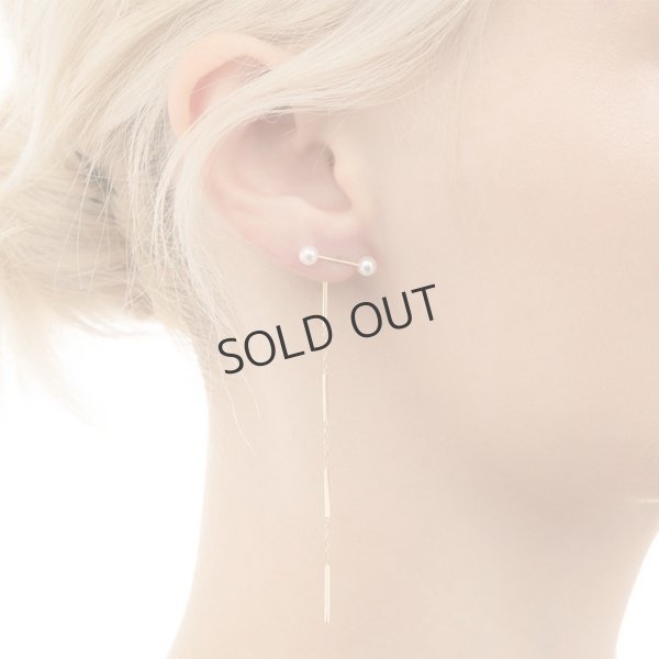 画像2: {SOLD}Hirotaka ヒロタカ Toggle W Pearl Chain Pierce{-BJA} (2)