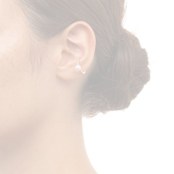 画像4:   Hirotaka ヒロタカ Akoya Pearl Diamond Ear Cuff{-BAS} (4)