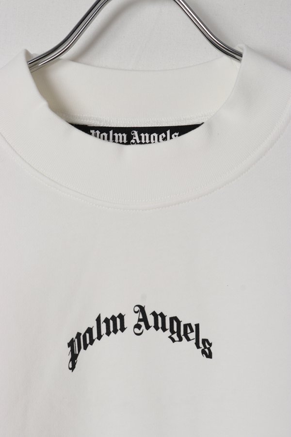 画像2: Palm Angels パームエンジェルス Curved Logo crewneck Sweatshirt{PMBA080S25FLE0010310-BES} (2)