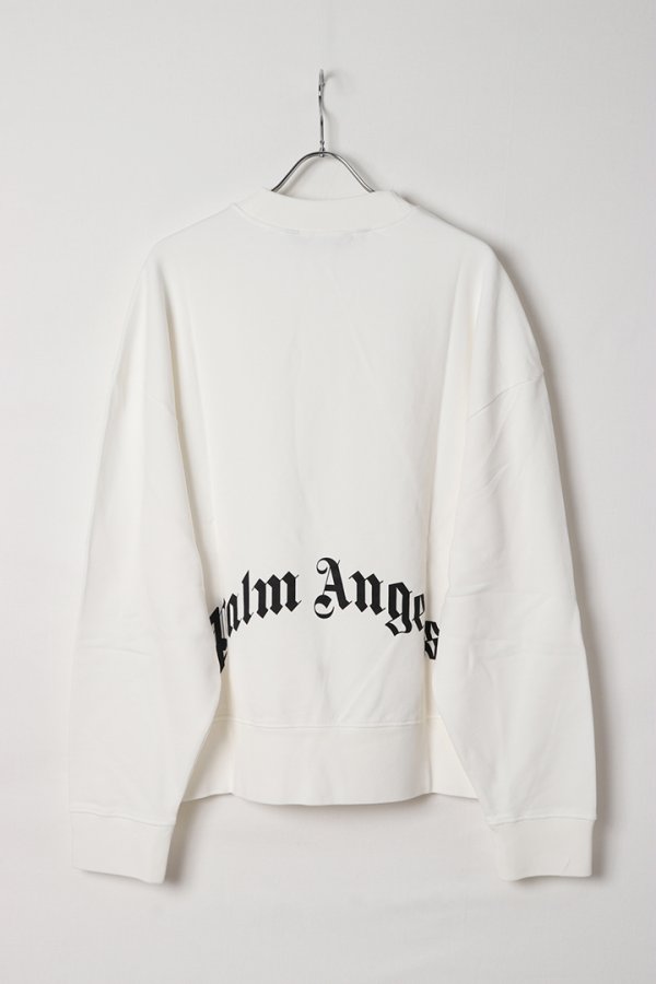 画像5: Palm Angels パームエンジェルス Curved Logo crewneck Sweatshirt{PMBA080S25FLE0010310-BES} (5)