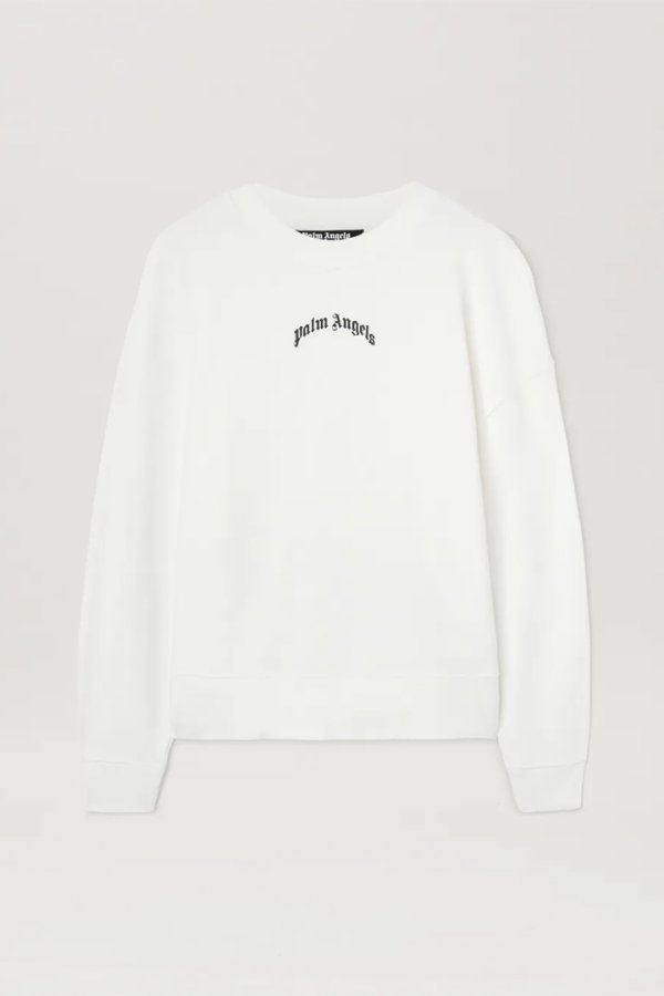 画像6: Palm Angels パームエンジェルス Curved Logo crewneck Sweatshirt{PMBA080S25FLE0010310-BES} (6)