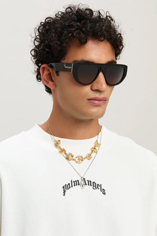 画像11: Palm Angels パームエンジェルス Curved Logo crewneck Sweatshirt{PMBA080S25FLE0010310-BES} (11)