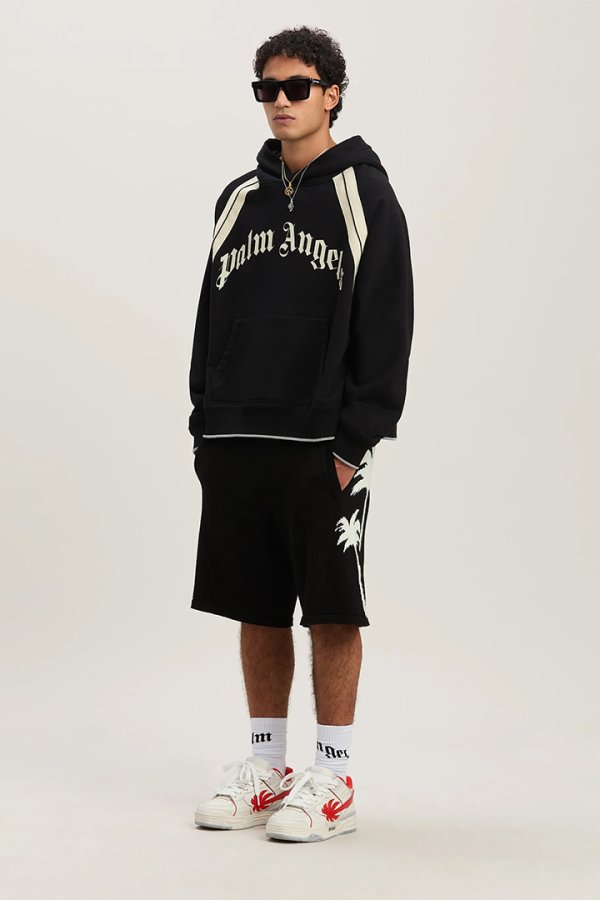 画像2: Palm Angels パームエンジェルス Curved Logo Track hoodie{PMBB171S25FLE001100B-BES} (2)