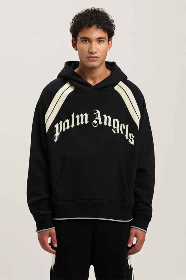 画像3: Palm Angels パームエンジェルス Curved Logo Track hoodie{PMBB171S25FLE001100B-BES} (3)
