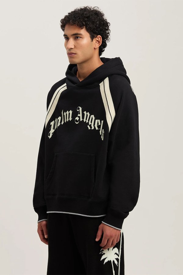 画像4: Palm Angels パームエンジェルス Curved Logo Track hoodie{PMBB171S25FLE001100B-BES} (4)