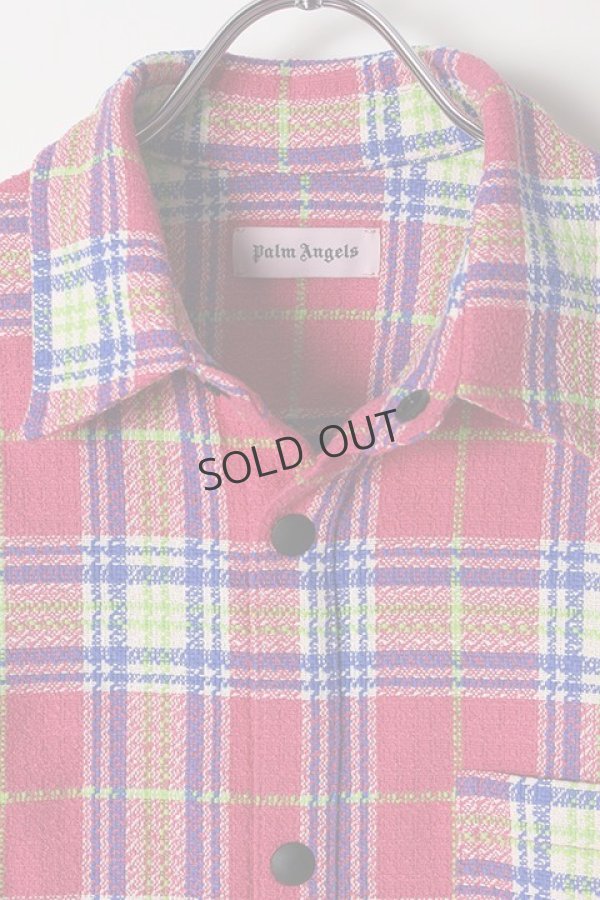 画像3: {SOLD}Palm Angels パームエンジェルス PINK TARTAN OVER LOGO SHIRT{-AIS} (3)