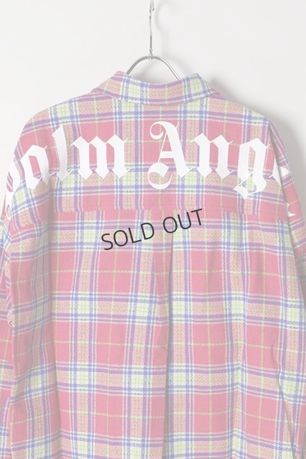 画像5: {SOLD}Palm Angels パームエンジェルス PINK TARTAN OVER LOGO SHIRT{-AIS} (5)